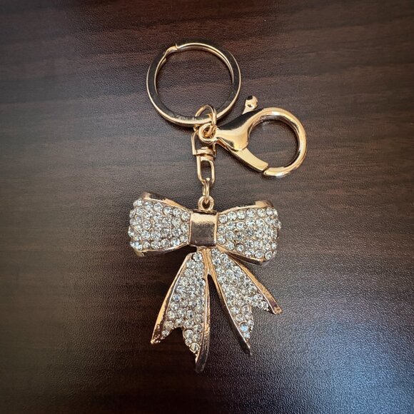 Bow Bag Charm Bling Backpack Charm Lobster Clasp Keychain New - Picture 3 of 5